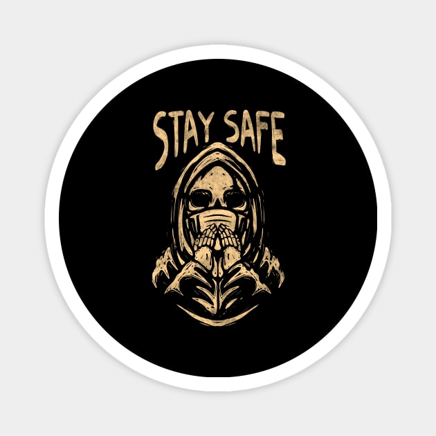 Stay safe virus skull design Magnet by Enolart